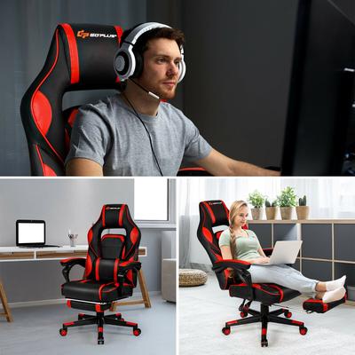 Goplus Massage Gaming Chair Reclining Racing Computer Office Chair