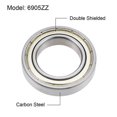 6905ZZ Deep Groove Ball Bearings Z2 25x42x9mm Double Shielded Carbon Steel 5pcs - 25mmx42mmx9mm