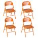 VECELO 4 Pack Mental Frame Folding Chairs with Triple Braced( Set of 4 ) - 18''*14''*31''