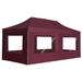 vidaXL Professional Folding Party Tent with Walls Aluminum 19.7'x9.8' Wine Red - 236.2"x118.1"