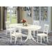 East West Furniture Dining Table Set - A Oval Dining Table with Double Pedestal and Faux Leather Kitchen Chairs (Pieces Options)