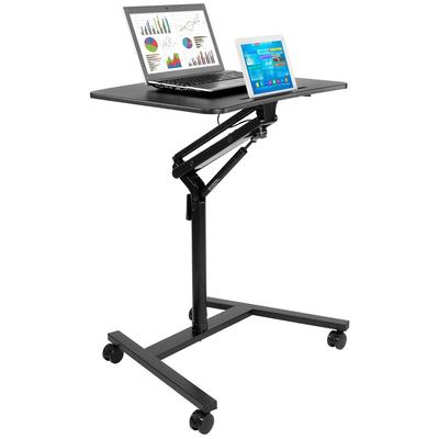 Mount-It! Mobile Standing Laptop Desk with Wheels with Gas Spring Lift Mechanism -