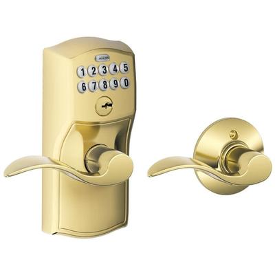 Schlage Camelot Keypad Entry with Auto-Lock Door Lever Set with Accent