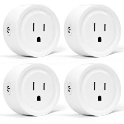 4pcs Smart Sockets Mini Wifi Smart Plug Outlet - 2.5" x 2.5" x 2.5" (L x W x H)