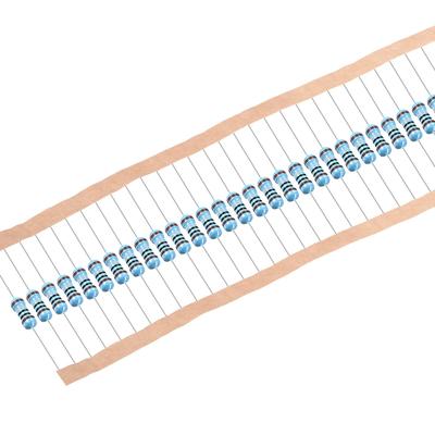 1/2W 1 Ohm Metal Film Resistors 0.5W 1% Tolerances 5 Color Bands 100 Pcs - Multi-color