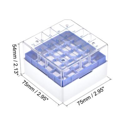 Freezer Tube Box 25 Places Rack for 1.8/2ml Microcentrifuge Tubes