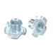 100Pcs M5 4 Pronged Tee Nut T-Nut For Rock Climbing Holds Wood Cabinetry - Silver Blue - M5,100Pcs