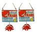 Fresh Red Crabs Cold Beer Sign Christmas Holiday Ornaments Set of 2 Midwest CBK - Multi