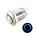 Momentary Metal Push Button Switch High Head 12mm Mounting 1NO 12V LED - Blue