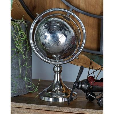 The Novogratz Silver Aluminum Metal Globe