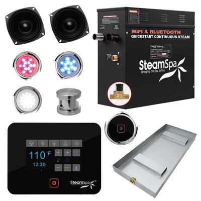 SteamSpa Black Series Bluetooth 4.5kW QuickStart Steam Bath Generator