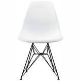 Modern Color Pyramid Seat Height DSW Molded Armless Plastic Dining Room Chairs Black Wire Eiffel Dowel Legs