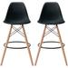 Set of 2 26-inch Contemporary Eiffel Dowel DSW Counter Height Stool Barstool With Backs For Kitchen Home Side Break Room