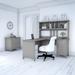 Salinas 60W L Shaped Desk with Hutch and File Cabinet in Cape Cod Gray
