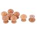 Single Hole Design Cabinet Drawer Dresser Cupboard Pull Knobs 8pcs - Wood Color - 0.8" x 0.9"(H*Max.D)