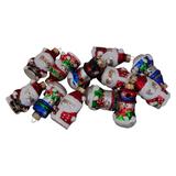 12ct Red Winter Snowmen Santa Claus Figurine Glass Ornaments 2.5"