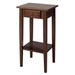 29.5" Warm Antique Walnut Accent Table with Drawer and Shelf