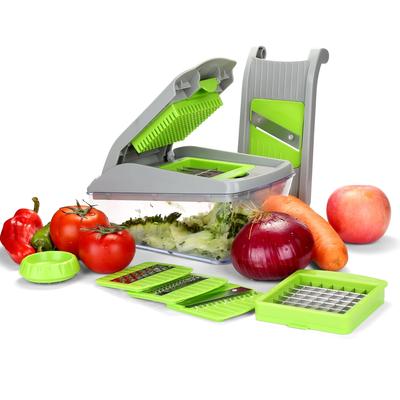 13 in 1 Vegetable Fruit Slicer Cutter Chopper with Brush and Organizer Bag- Dishwasher Safe - M