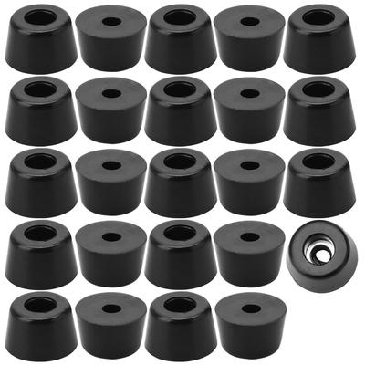 24pcs Rubber Feet Bumper Buffer Amplifiers with Washer, D16x14xH10mm - Black - 0.63"x0.551"x0.394"(Top D*Bottom D*H)