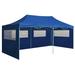 vidaXL Professional Folding Party Tent with 4 Sidewalls 9.8'x19.7' Steel Blue - 118.1"x236.2"