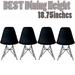 Set of 4 Modern Color Seat Height DSW Molded Armless Plastic Dining Room Chairs Black Wire Eiffel Dowel Legs