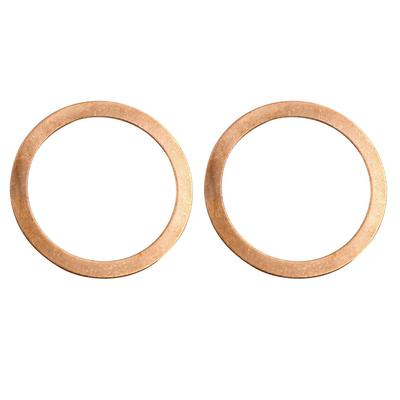 2Pcs 45mm Inner Dia Copper Washers Flat Sealing Gasket O-Shape Rings - Copper Tone