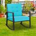 Gymax 2PCS Outdoor Wicker Rocking Chair Patio Rattan Single Chair