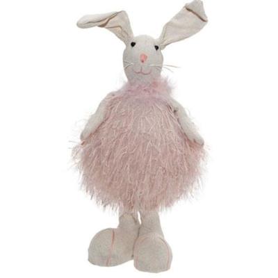 Fuzzy Pink Standing Bunny - 12.5" high by 7" wide.