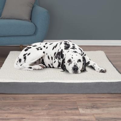 2-Layer Orthopedic Memory Foam Dog Bed with Machine Washable Sherpa Cover