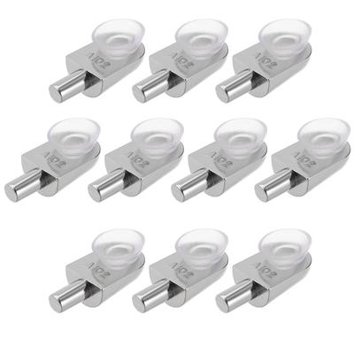 Glass Clamp Bracket,Wall Mounted Zinc Alloy Glass Shelf Bracket 10Pcs - Silver Tone - Type-03, 10 Pack