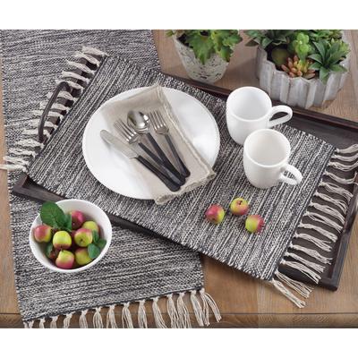 Rustic Woven Cotton Placemats (Set of 4) - 14"x20"