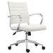 Office Chairs Mid Back Ribbed PU Leather Conference Room Tilt Work Desk Manager Task Executive Lumber Support Boss