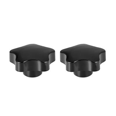 Star Knob Grip Handle M12 Diameter Insert Female Thread Set of 2 - Black