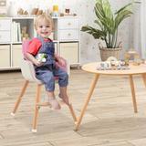 Babyjoy 3 in 1 Convertible Wooden High Chair Baby Toddler Highchair w/ - 20.5" x 21.5" x 36"