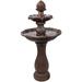 2-Tier Pineapple Solar Outdoor Water Fountain w/ Battery - 46" - Rust - 46-Inch