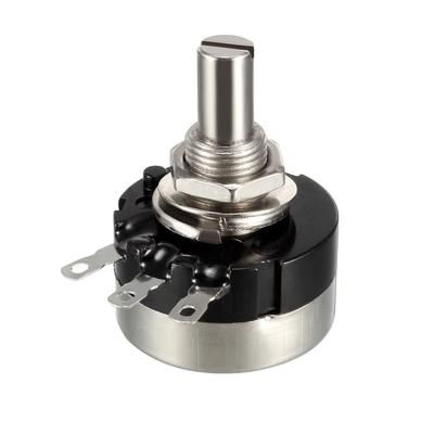 2K Ohm Variable Resistors Single Turn Rotary Carbon Film Potentiometer - Black, Silver Tone