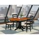 East West Furniture Dining Table Set Includes an Oval Kitchen Table and 4 Dining Chairs, Black & Cherry(Seat Type Options)