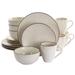 Elama Honey Ivory 16 Piece Stoneware Dinnerware Set in Ivory - N/A