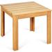 Wooden Square Patio Coffee Bistro Table-Natural - 18" x 18" x 16" (L x W x H)