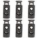 6pcs Spring Cord Locks Double Hole End Stoppers Fastener Metal Black - Metal Black