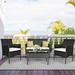 Costway 4PCS Patio Rattan Cushioned Sofa Coffee Table Backyard Porch