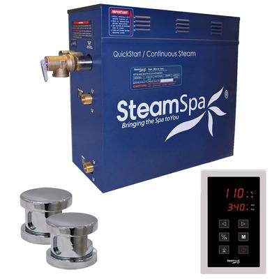 SteamSpa Oasis 10.5kw Touch Pad Steam Generator Package in Chrome