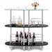 Costway Decorative Storage Cabinets Home Liquor Pub Table w/Tempered