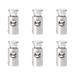 6pcs Cord Lock Stoppers Spring Toggle Fastener Organizer Silver Tone - Silver Tone