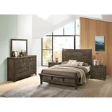 Roundhill Furniture Pavita Classic Gray Finish Sleigh Bed Set, Dresser, Mirror, 2 Night Stands