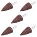 1"Cone Shape Flap Wheel Shank Mounted Tapered Cartridge Roll 80 Grits 5Pcs - Brown,Silver Tone - 25mm, 5pcs