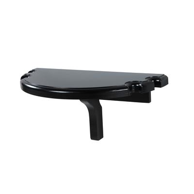 Hathaway Wall-Mounted Game Room Pub Table with Billiard Pool Cue Rests - Black Finish