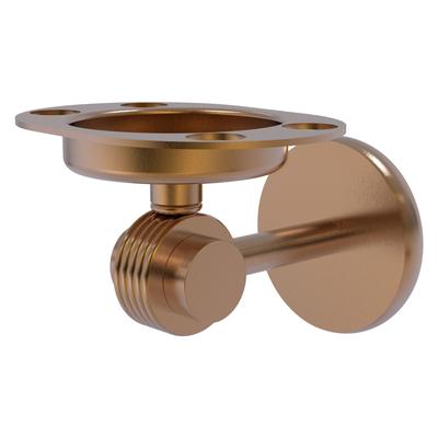 Allied Brass Satellite Orbit Two Collection Tumbler and Toothbrush Holder with Grooved Accents