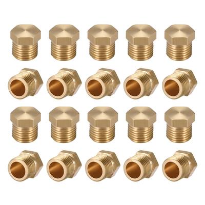 Brass Pipe Fitting, Cored Hex Head 1/8"G Male Connector Coupling 20pcs - Gold Tone - 1/8" G 20pcs