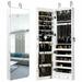 Gymax Wall & Door Mounted Mirrored Jewelry Cabinet Storage Organizer